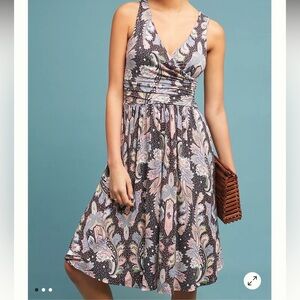 Anthropologie Maeve Leslie Surplice Midi Dress Paisley Print size Large
